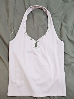 Cotton On NWT Bailey Lilac Halter Tank with Button Accents